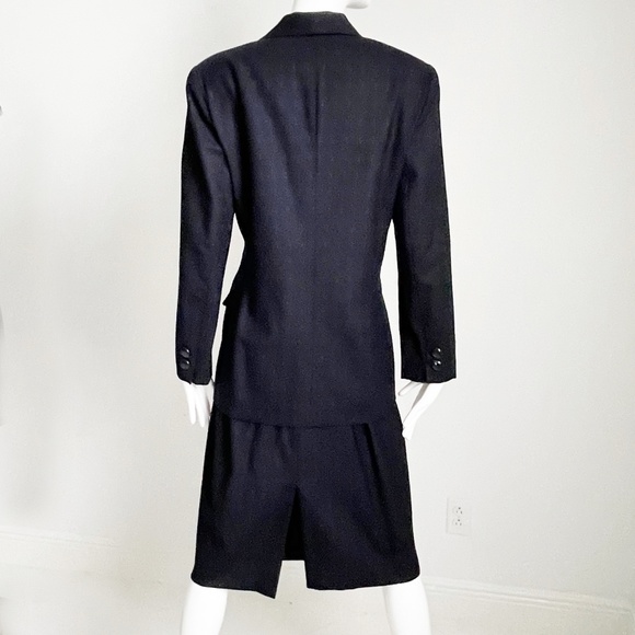Christian Dior Suit 2pc Jacket + Skirt Wool Retro Vintage Size 12 - Picture 6 of 9